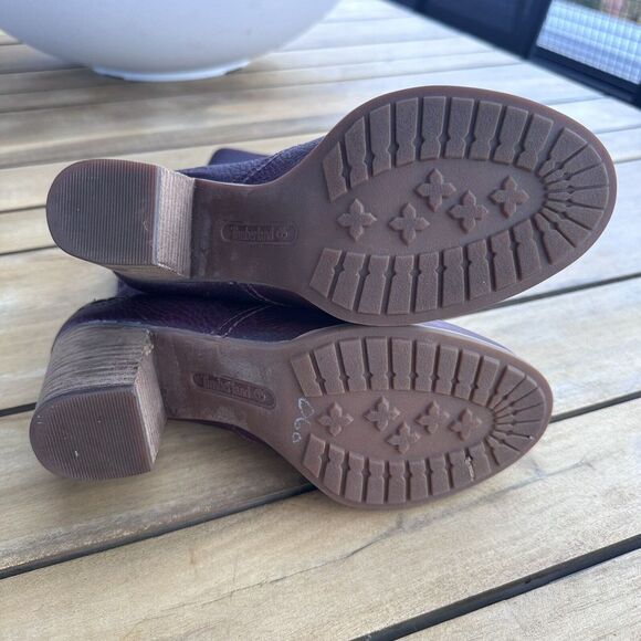 Timberland Women's Boots Rudston Burgundy Weather Proof Pull On SZ 8 - Picture 6 of 6